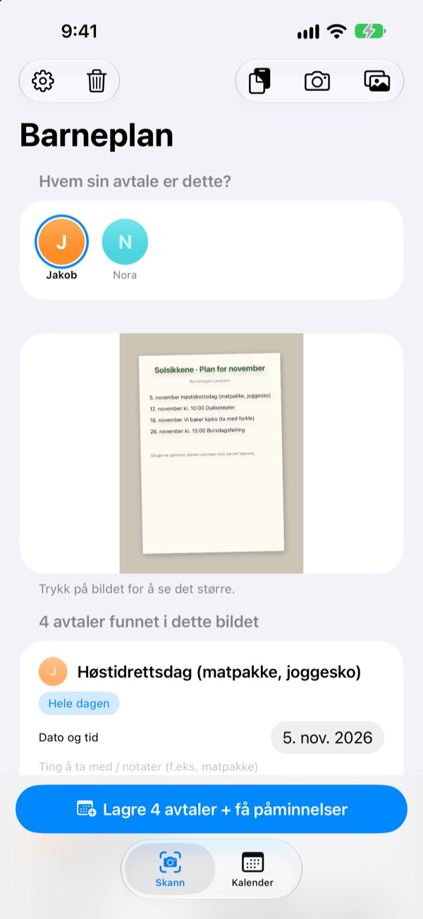 Bare ta et bilde. Vi minner om pakkingen.