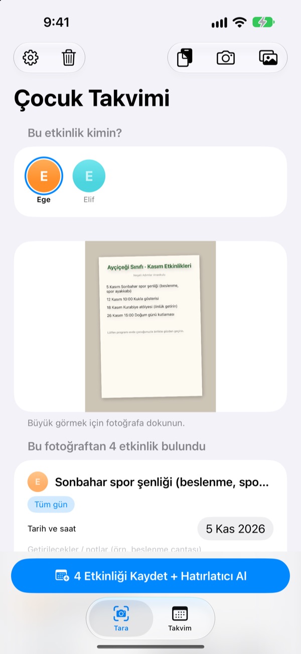 Bir fotoğraf yeter. Akşamdan hatırlatırız.
