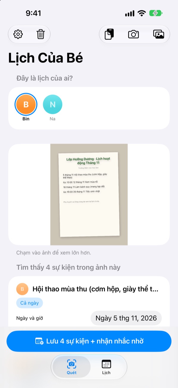 Chỉ cần chụp ảnh Tối trước sẽ nhắc đồ