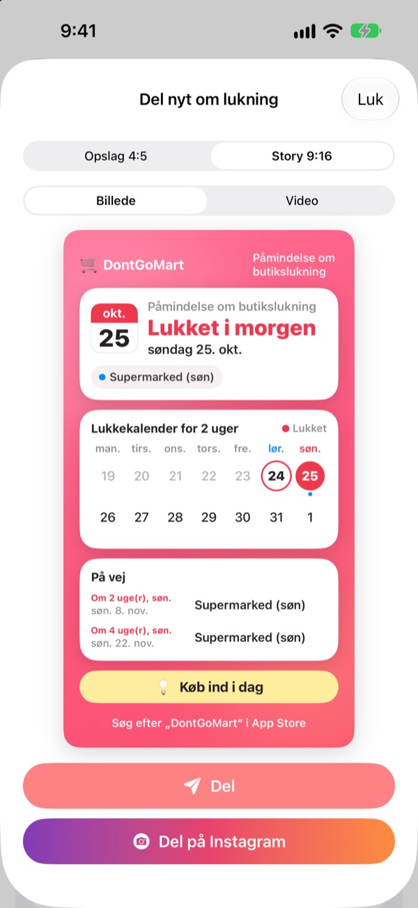 Del det på ét kort