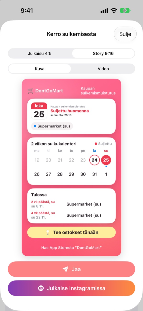 Jaa yhdellä kortilla