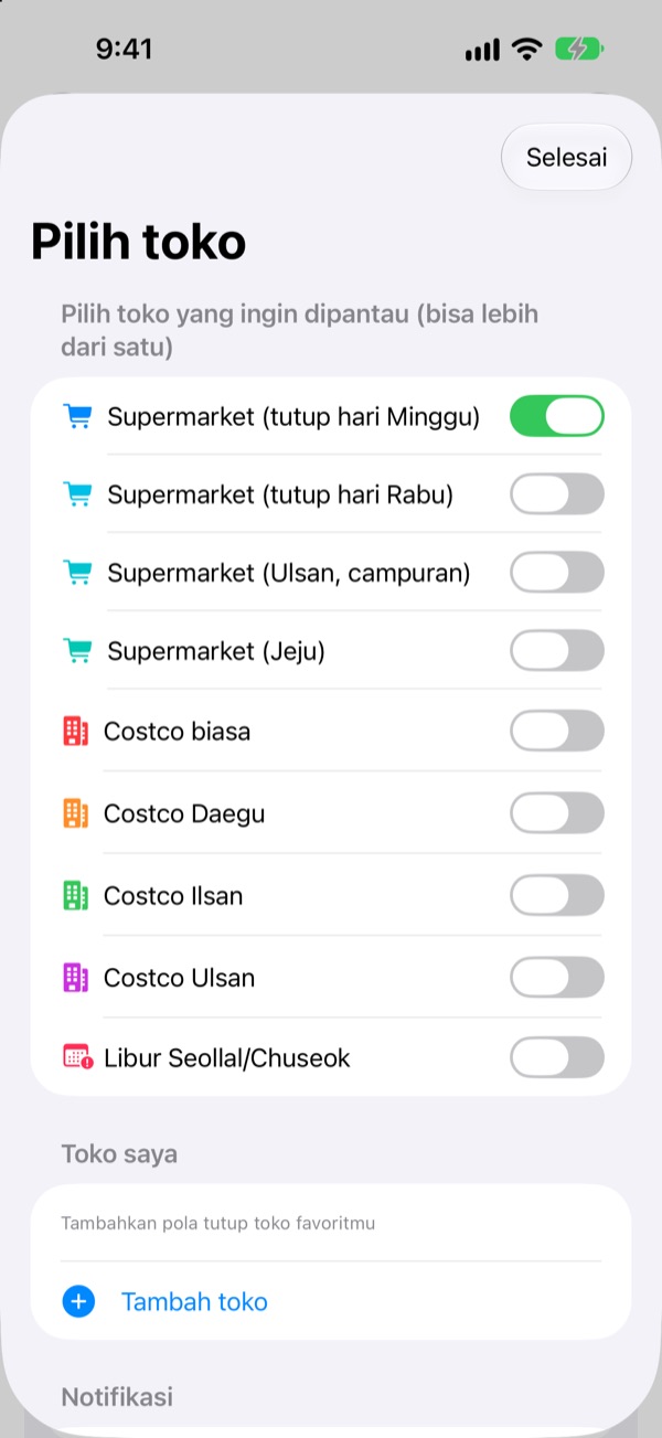 Tepat di tiap daerah