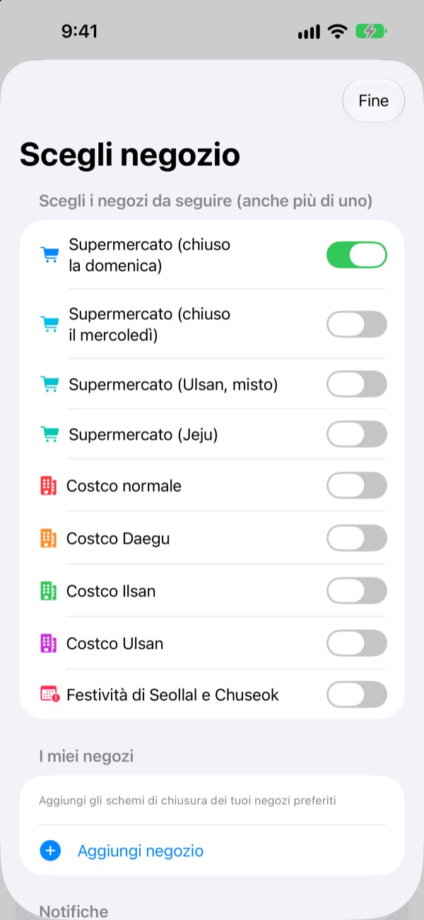 Giusto per ogni regione