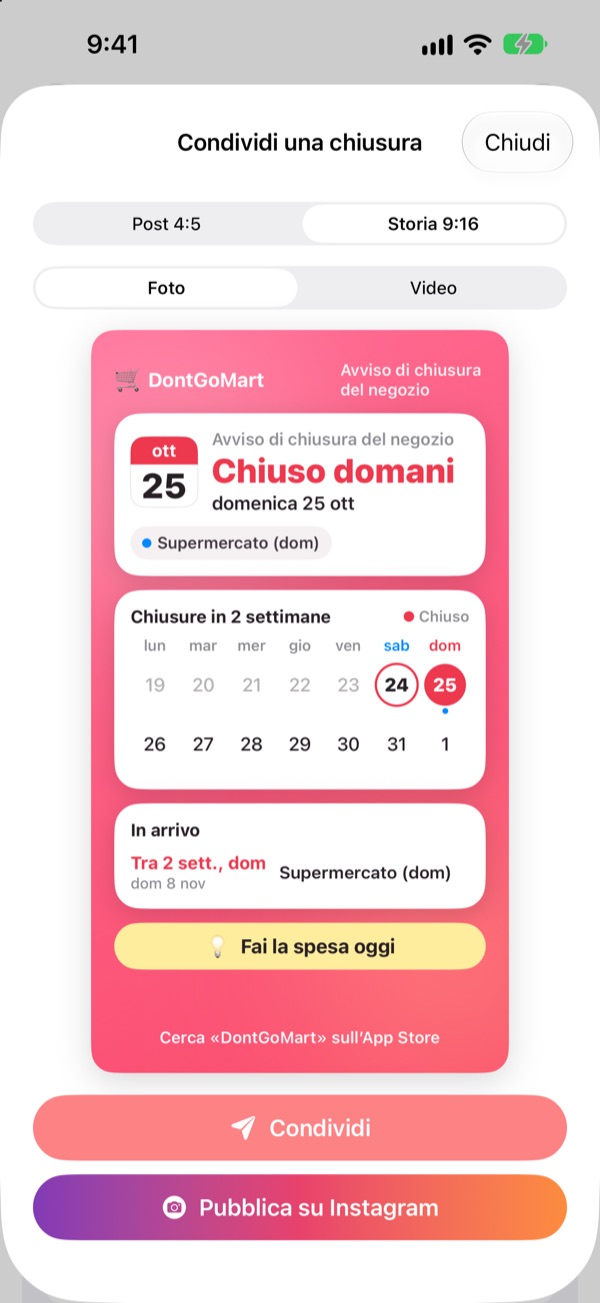 Condividilo con una sola scheda