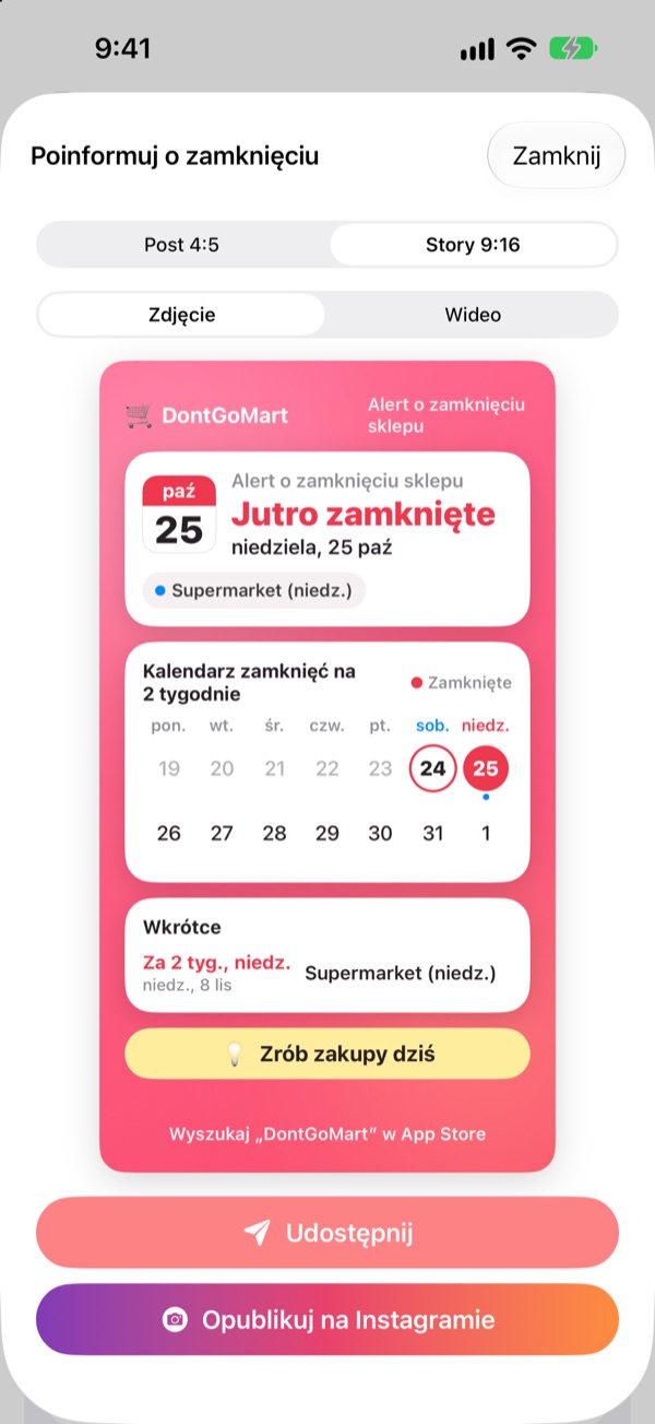 Udostępnij jedną kartą